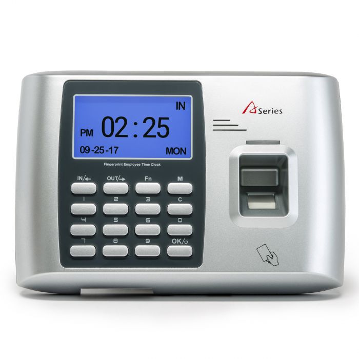 Realand biométrique RFID de contrôle daccès lecteur de carte de pointage Mot de passe pour des employés Noir Horloge temps dempreinte digitale
